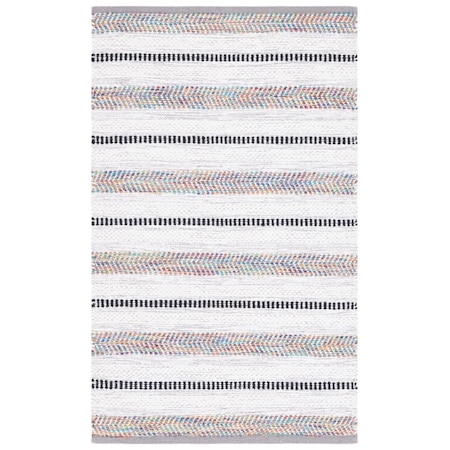 Safavieh 6 x 6 ft. Montauk Contemporary Flat Weave Square Rug Grey & Ivory MTK702F-6SQ